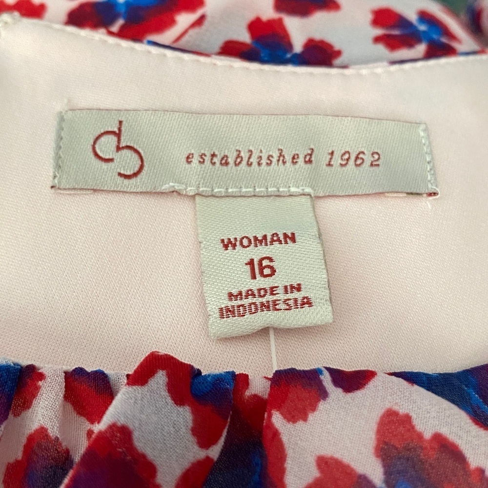 Dressbarn Established 1962  Floral Maxi Dress SZ 16W Red and Blue Flowy Design - Picture 2 of 10